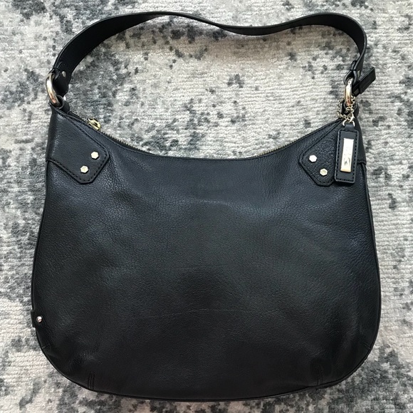 Cole Haan | Bags | Cole Haan Leather Black Gold Zipper Bag | Poshmark